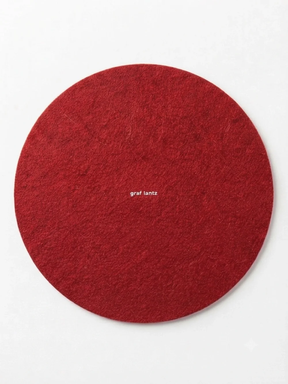 NWT Graf Lantz 10” Round Merino Wool Felt Trivet Garnet Red Minimalist Decor